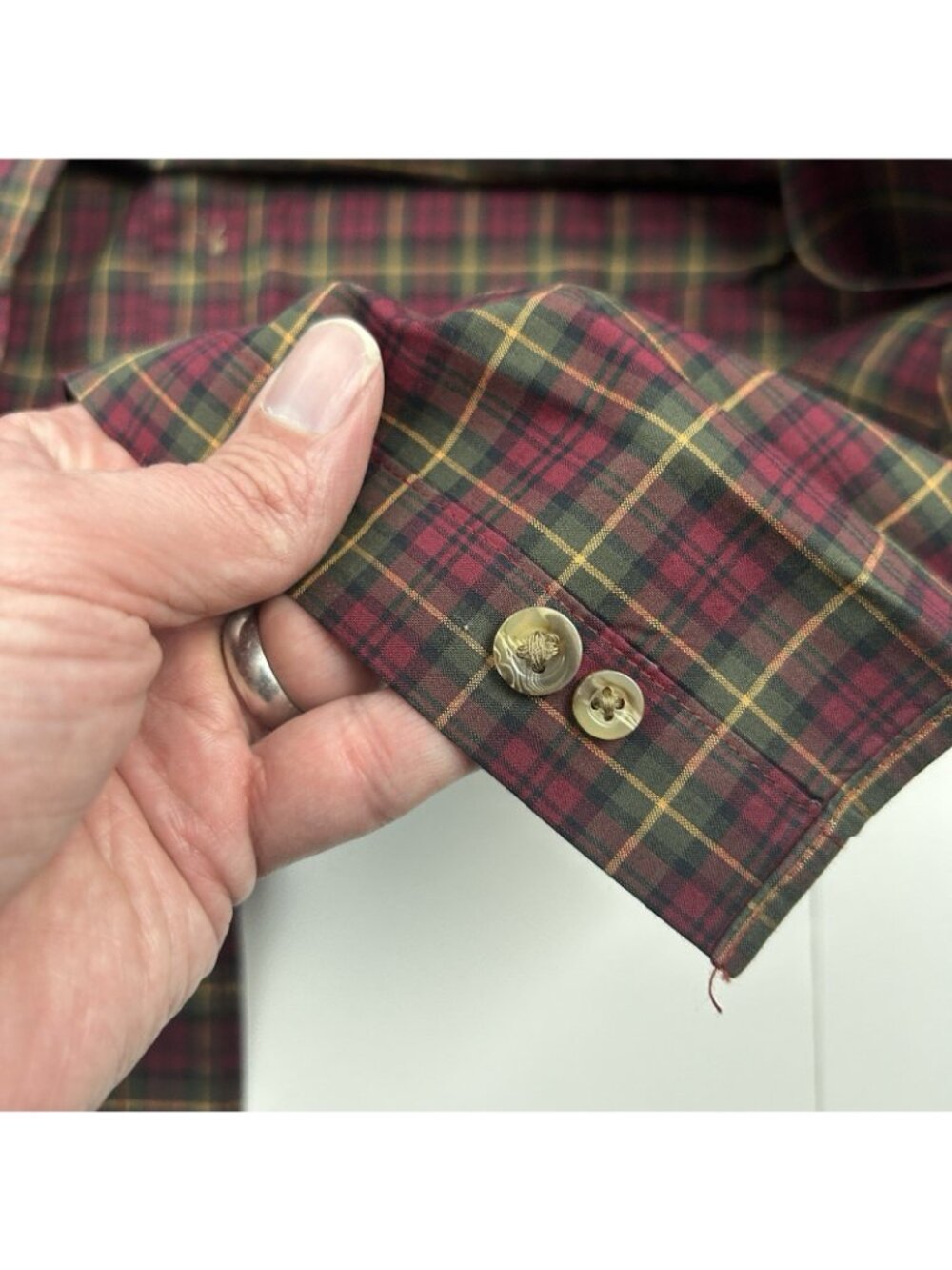 LL Bean Men's Red Plaid 2xlt Tall Button Up 218574 NWT Traditional Fit - Picture 8 of 9